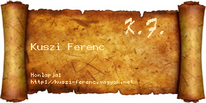 Kuszi Ferenc névjegykártya