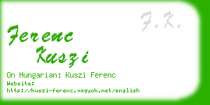 ferenc kuszi business card